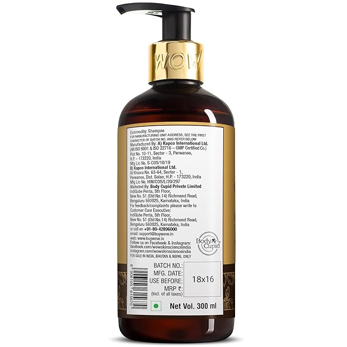 WOW Skin Science Moroccan Argan Oil Shampoo For Dry Hair/Dandruff/Hair Loss/Hair Growth/Frizzy Hair - 300 ml