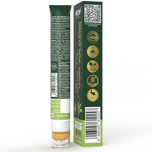 WOW Skin Science Green Tea Under Eye Cream With Rollers 20ml
