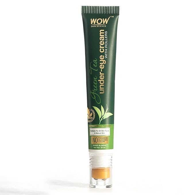 WOW Skin Science Green Tea Under Eye Cream With Rollers 20ml