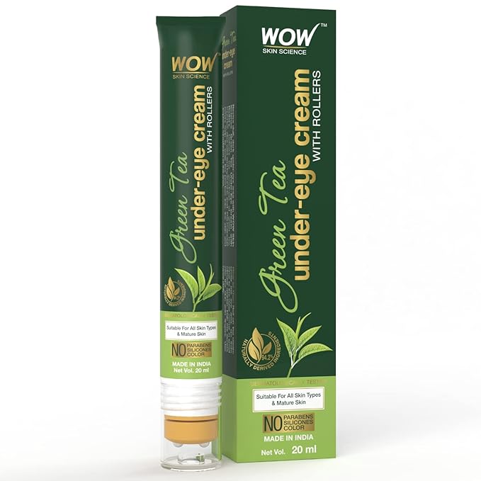 WOW Skin Science Green Tea Under Eye Cream With Rollers 20ml