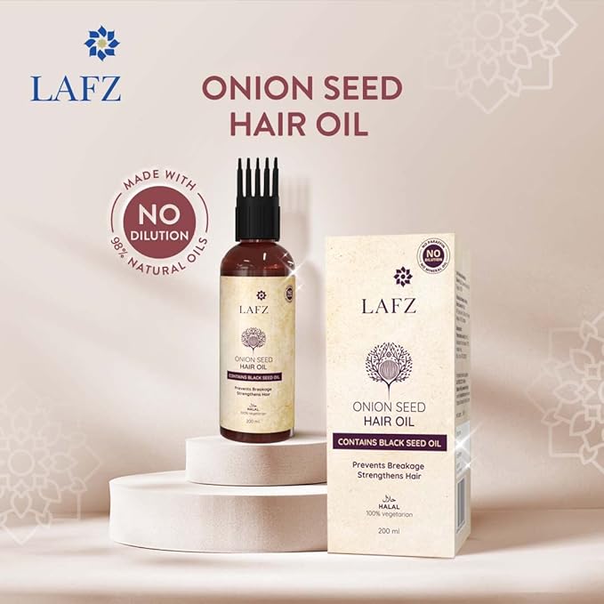 Lafz Onion Seed Oil For Hair, Transform Dull & Weak Hair, Increases Scalp and Hair Health lightweight Oil For Both Men & Women (Onion Hair Oil 200ml)
